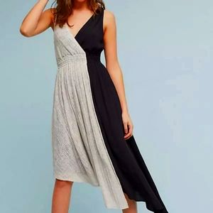 Anthropologie Elisabel black ivory midi sundress sleeveless Maeve XS